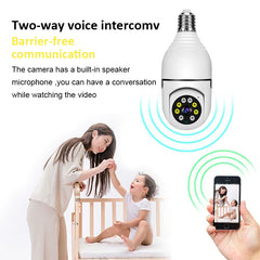 5G WiFi Bulb Camera, 360° Wireless Night Vision Security Camera with Motion Detection