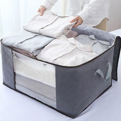 Large Foldable Storage Bag with Double Zipper and Clear Window, 37L Capacity Each Bag, 110L Total