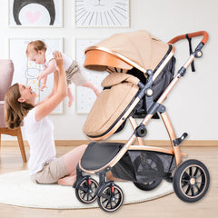 Baby Stroller Infant Bassinet Stroller Khaki