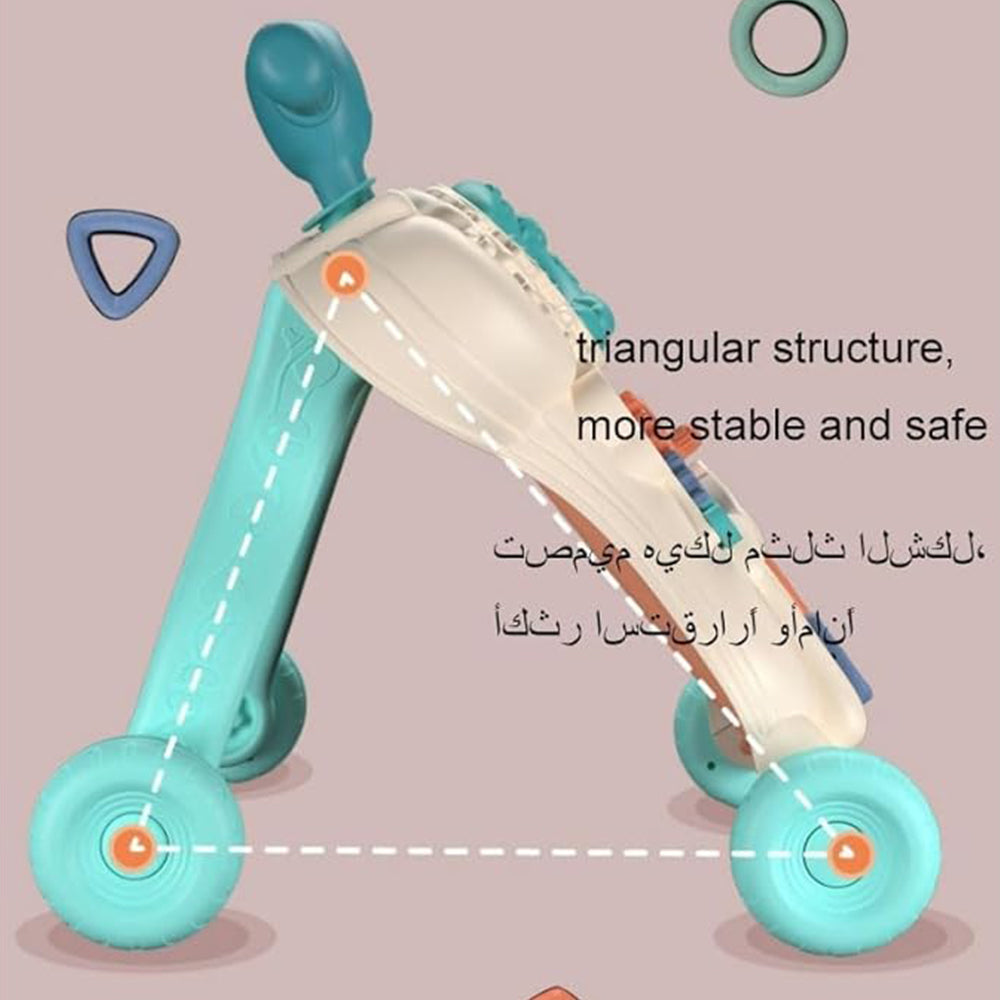 Multifunctional Smart Baby Walker, Adjustable Speed ​​and Heightened Backrest, 3-in-1 Walker for Boys and Girls