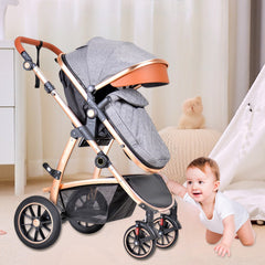 Baby Stroller Infant Bassinet Stroller Light gray