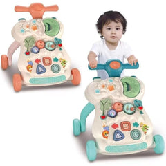 Multifunctional Smart Baby Walker, Adjustable Speed ​​and Heightened Backrest, 3-in-1 Walker for Boys and Girls