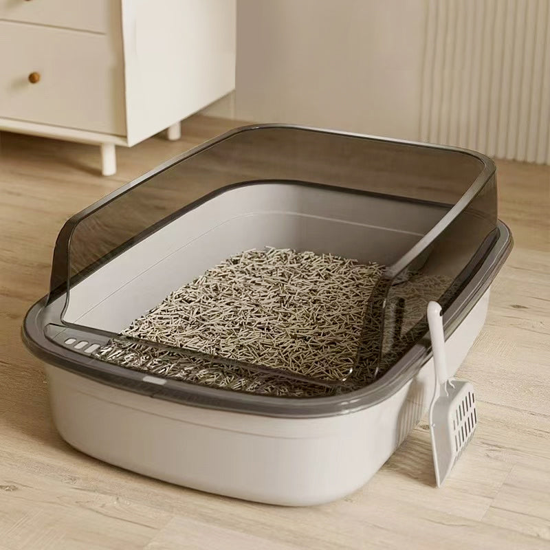 Large Detachable Cat Litter Box - Anti-Splash Tray with Scoop and Odor Eliminator Bag