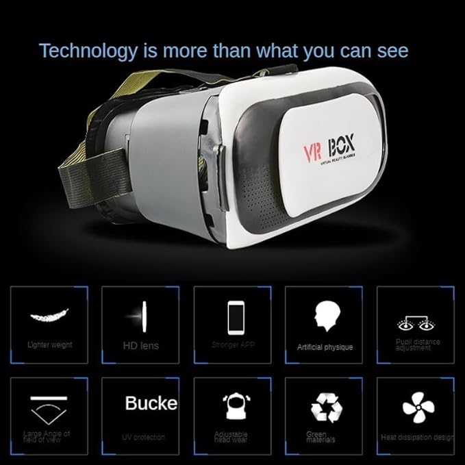 VR Headset with Goggles and Eye Protection, Adjustable Pupil & Object Distance, Compatible with iOS and Android