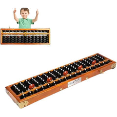 Vintage-Style Wooden Abacus, 17-Digit Soroban Math Tool