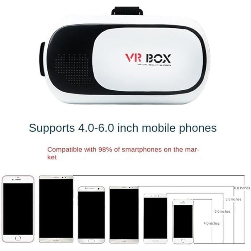 VR Headset with Goggles and Eye Protection, Adjustable Pupil & Object Distance, Compatible with iOS and Android