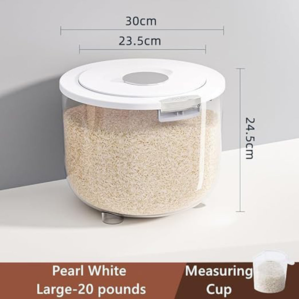 Rice Storage Bucket with Foldable Lid - Moisture, Dust and Insect Resistant Design