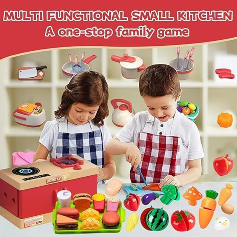 Kids Play Kitchen Game Set, 70-Piece Pretend Cooking Playset for Toddlers, Includes Pots, Pans, Food Accessories, Perfect Gift for Boys and Girls