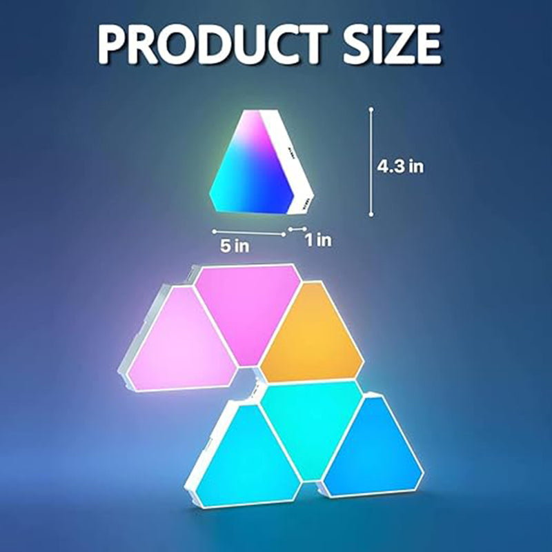 لوحات إضاءة حائط LED مثلثة ذكية RGB، مصابيح حائط LED ذكية RGB مع جهاز تحكم عن بعد وتطبيق، لوحات إضاءة LED هندسية مثبتة على الحائط DIY، مصابيح ليلية لغرفة النوم والديكور للحفلات