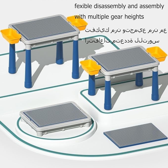 Multi Kids Activity Table with Magnetic Drawing Board & Building Blocks