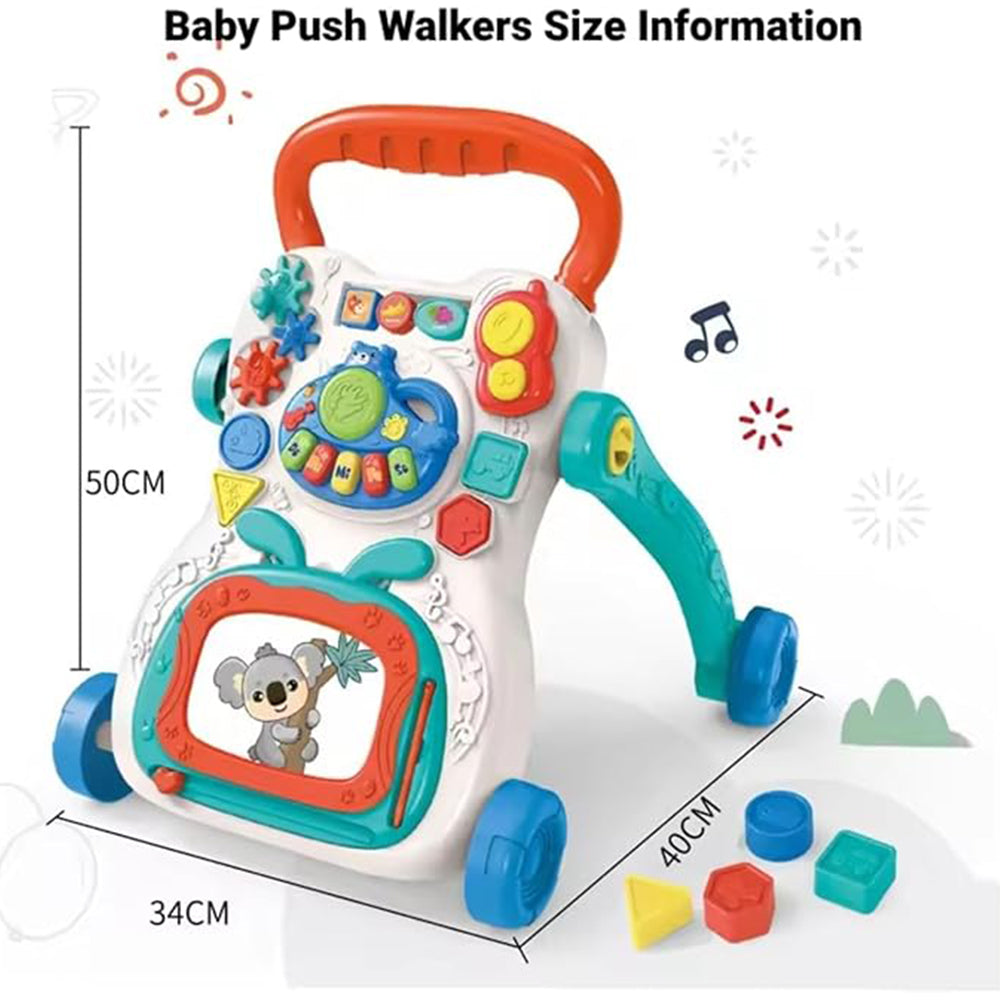 Multifunctional Smart Baby Walker, Adjustable Speed ​​and Heightened Backrest, 3-in-1 Walker for Boys and Girls