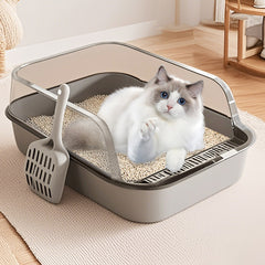 Large Detachable Cat Litter Box - Anti-Splash Tray with Scoop and Odor Eliminator Bag