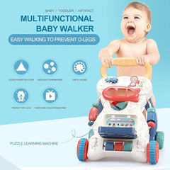 Multifunctional Smart Baby Walker, Adjustable Speed ​​and Heightened Backrest, 3-in-1 Walker for Boys and Girls