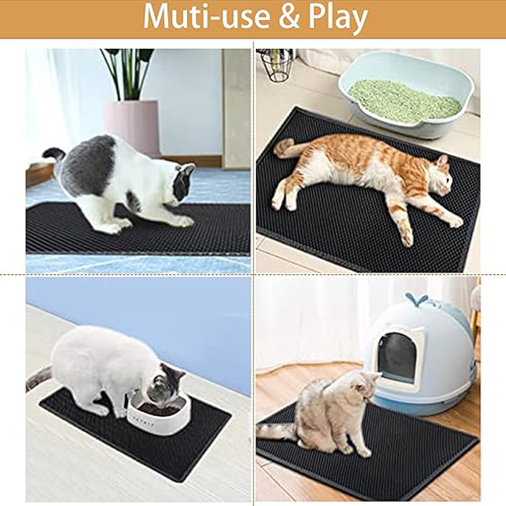 Cat Litter Mat, 45x60cm Honeycomb Double-Layer Waterproof Litter Trapping Mat