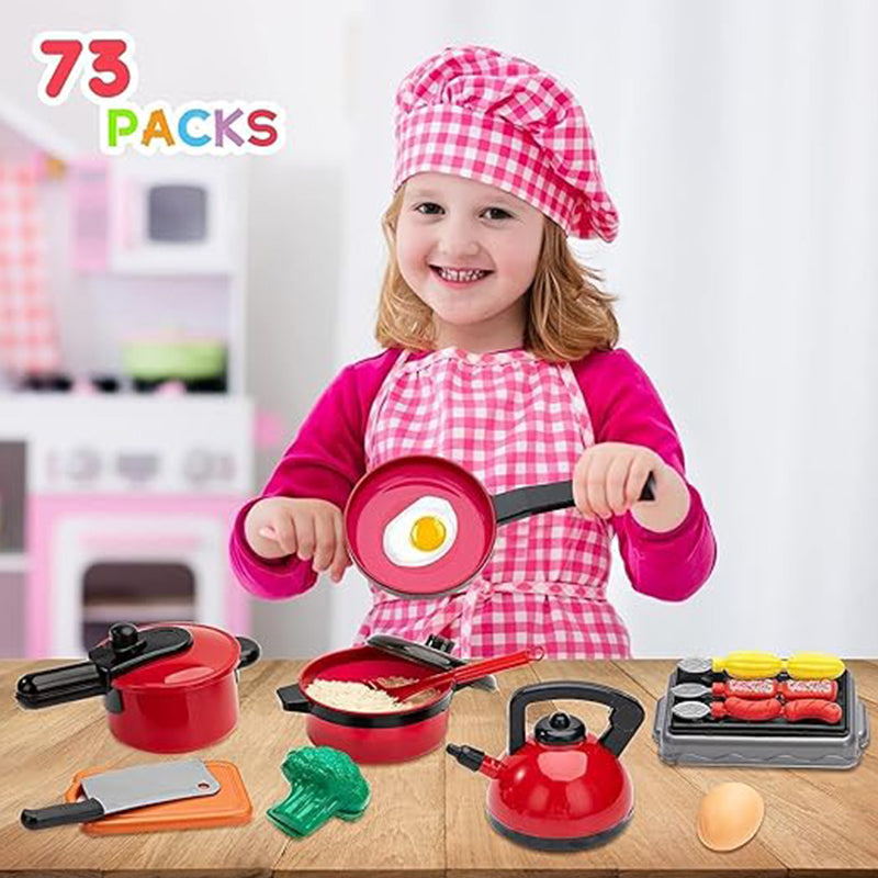 73pcs Play Kitchen Accessories Toy Set