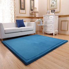 Coral Velvet Area Rugs Play Crawling Mat Blue