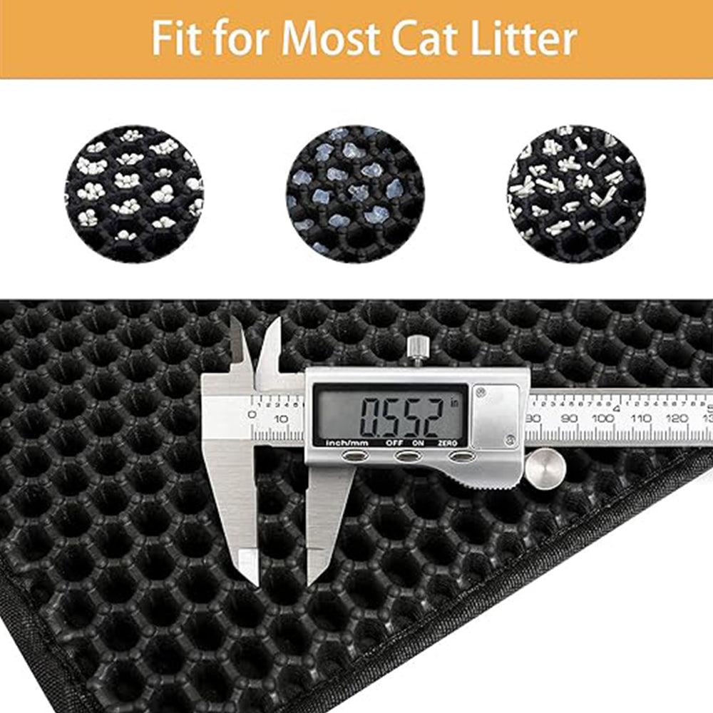 Cat Litter Mat, 45x60cm Honeycomb Double-Layer Waterproof Litter Trapping Mat