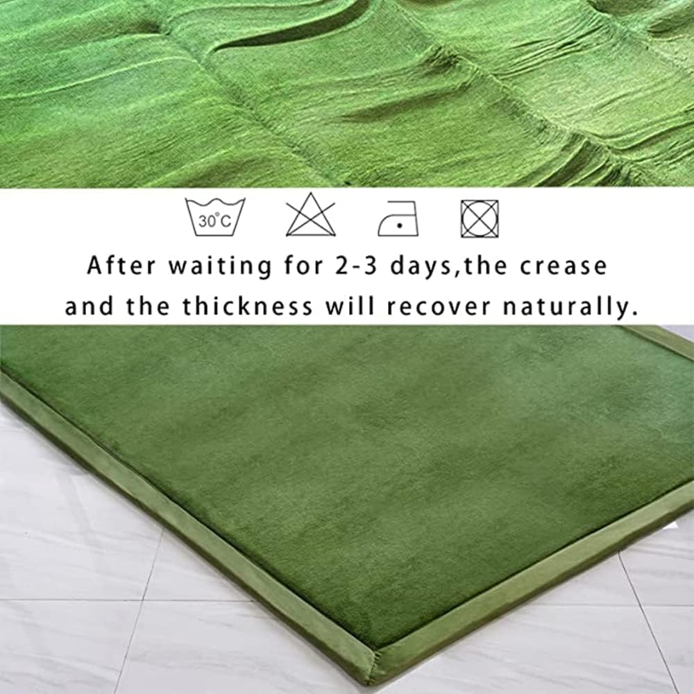 Coral Velvet Area Rugs Play Crawling Mat Green