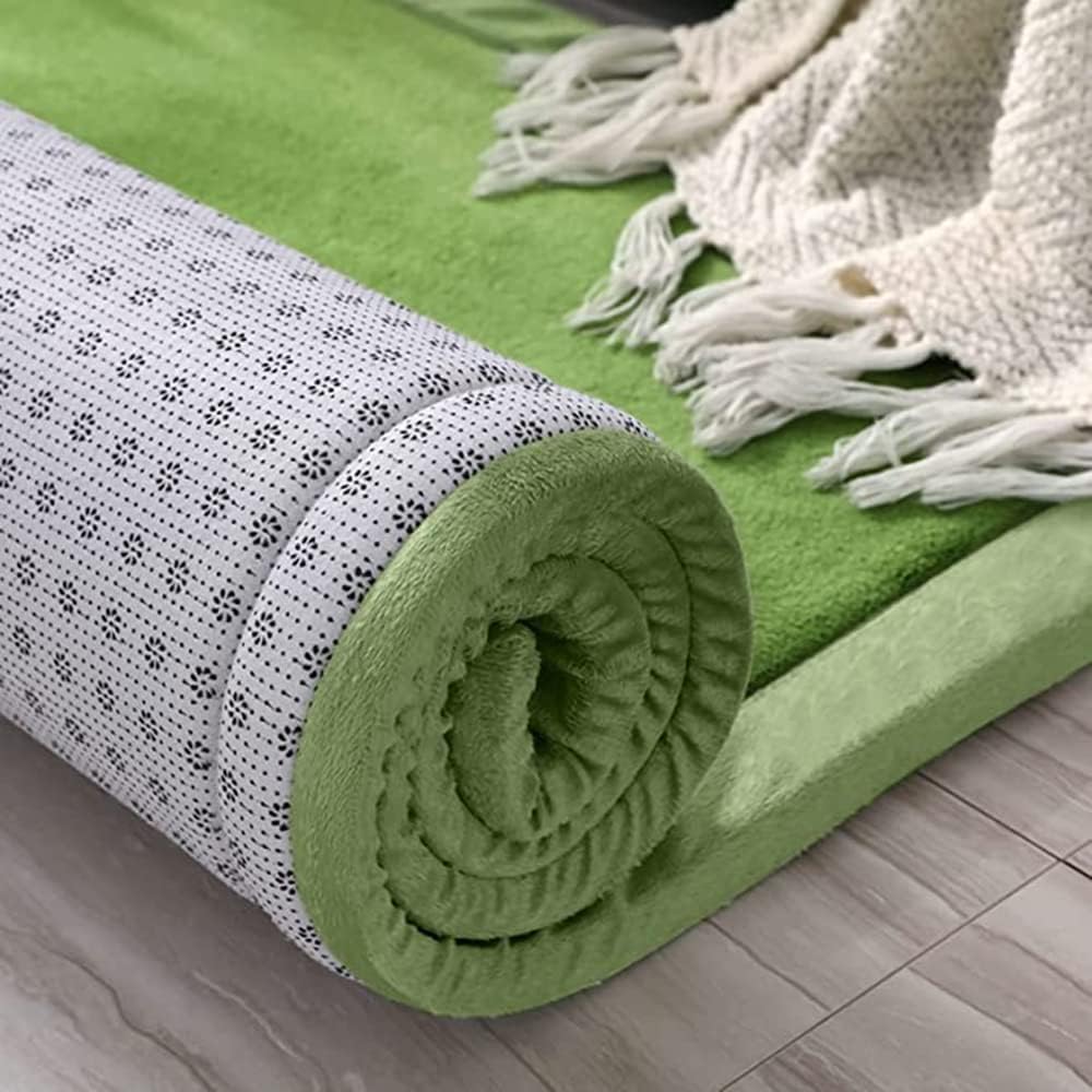 Coral Velvet Area Rugs Play Crawling Mat Green