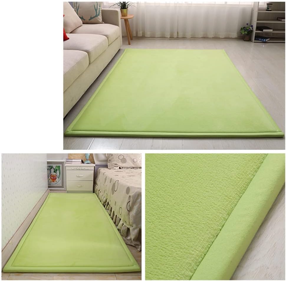 Coral Velvet Area Rugs Play Crawling Mat Green