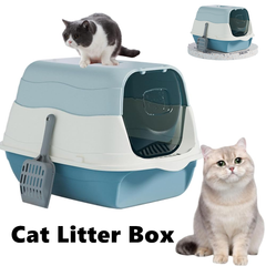 Large Detachable Cat Litter Box Blue