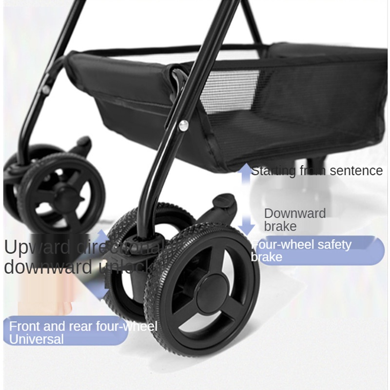 Foldable Pet Strollers Grey Yellow